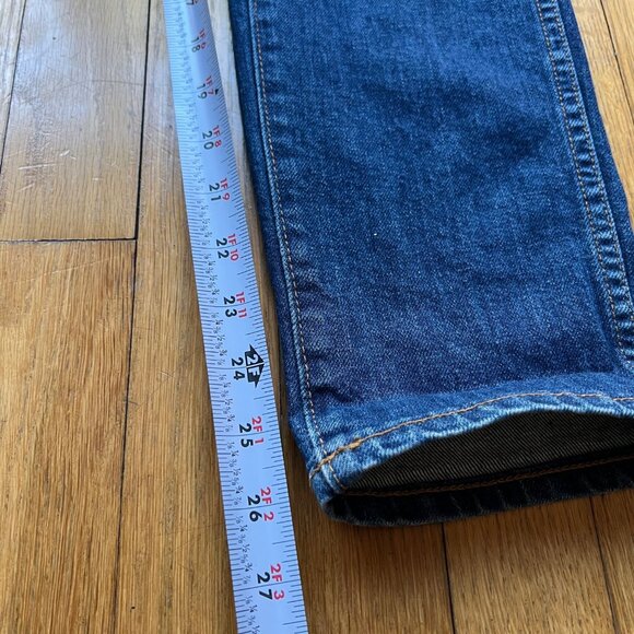 Re/Done Size 28 Blue Denim Double Needle High Waist Straight Leg ButtonFly Jeans - Picture 6 of 14